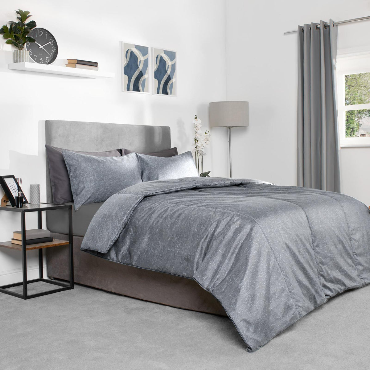 OHS Coverless Duvet & Pillowcase 10.5 Tog Bedding Set Easy Care Reversible