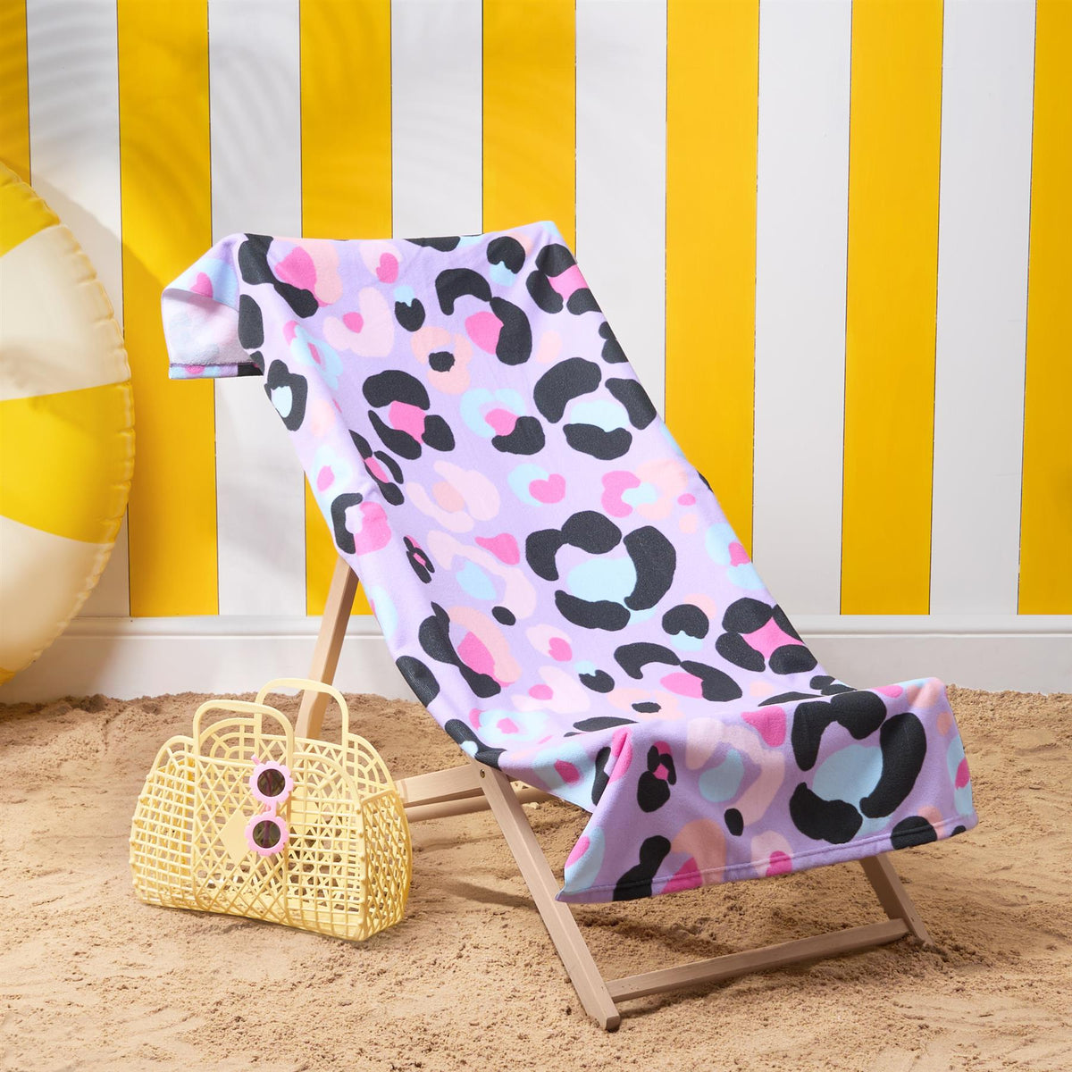 OHS Print Beach Towel Microfibre Quick Dry Bath Holiday Gym Travel Sport