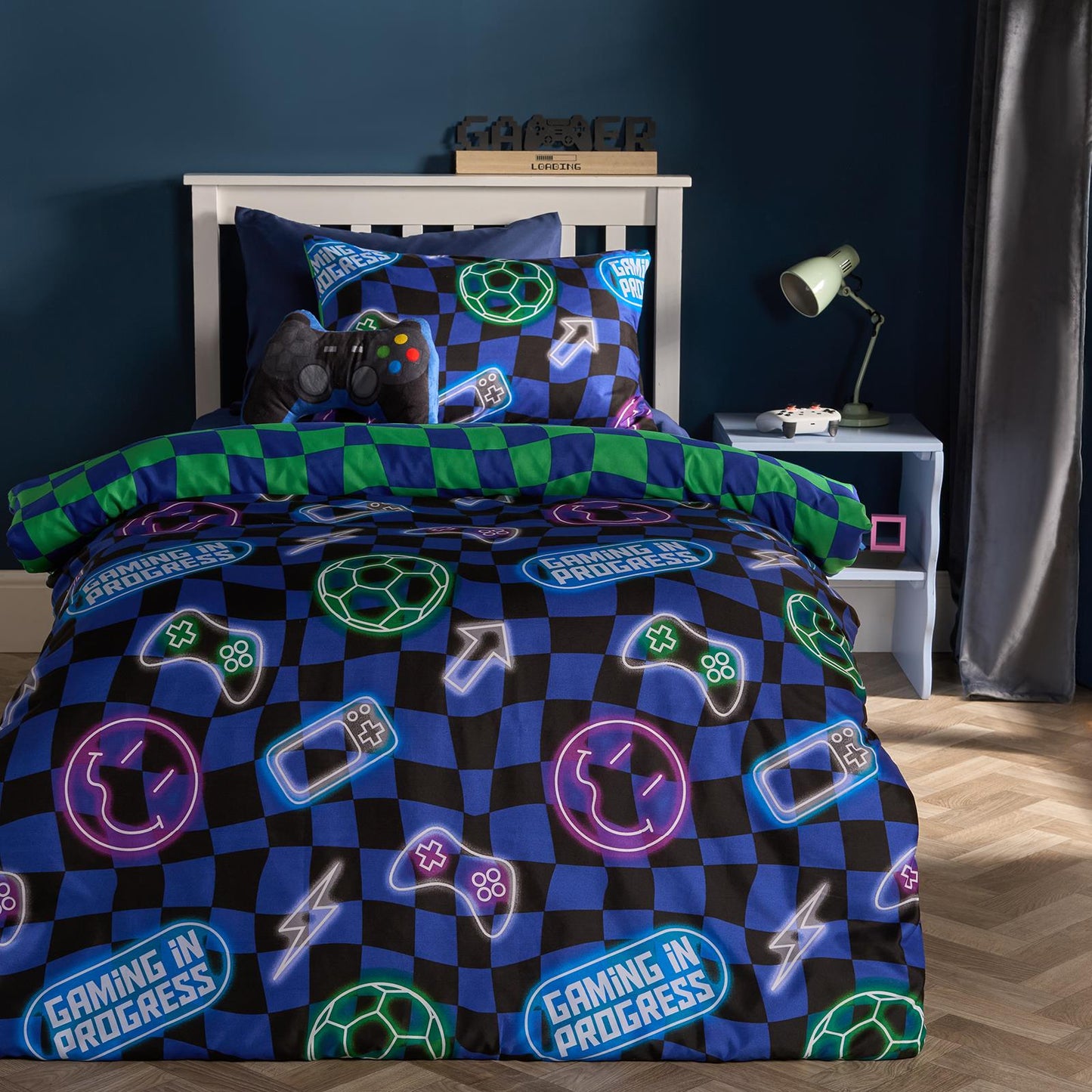 OHS Kids Checkerboard Bedding Set with Pillowcase Duvet Cover OR Coverless