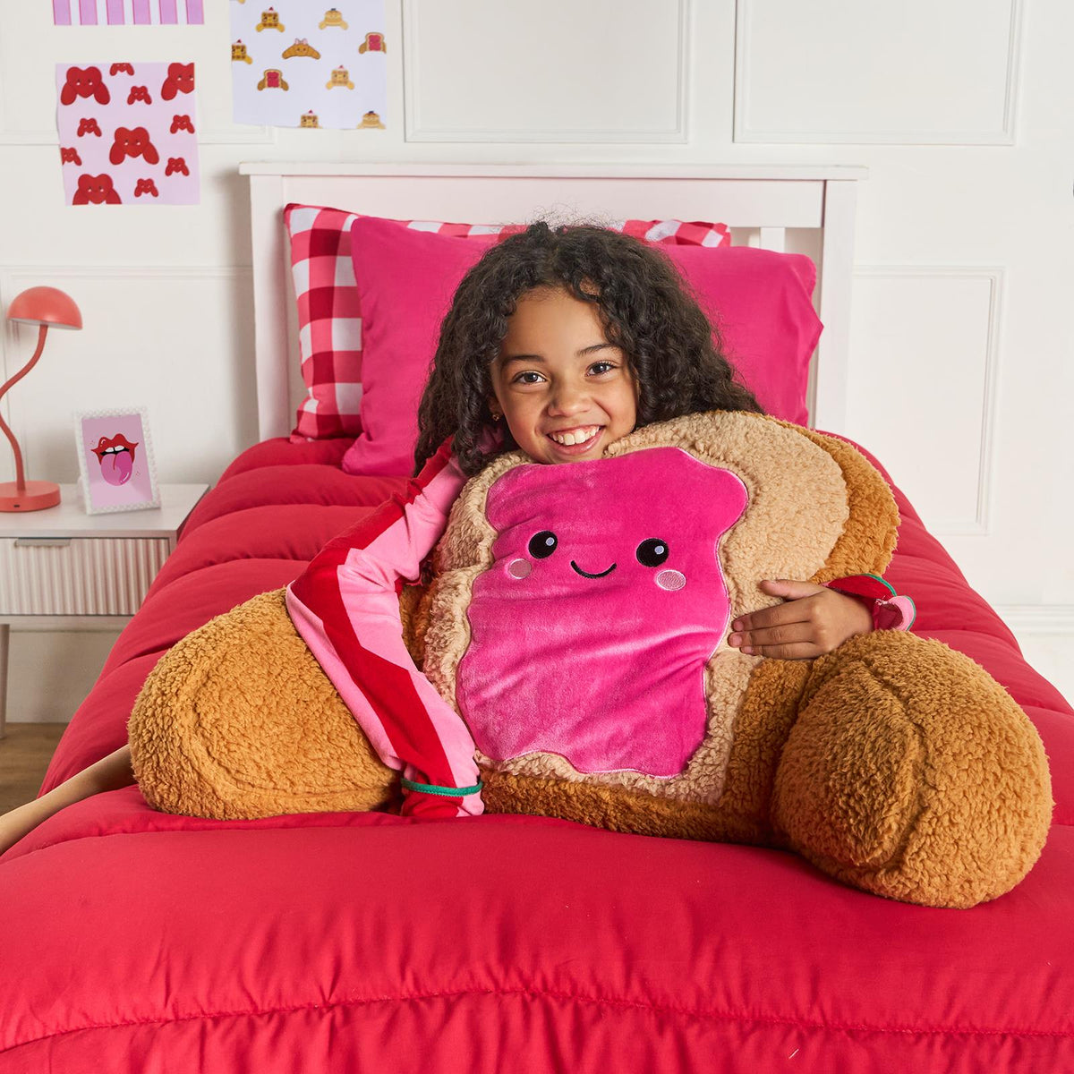 OHS Character Cuddle Cushion Soft Fleece Reading Pillow with Arms Bed Chair