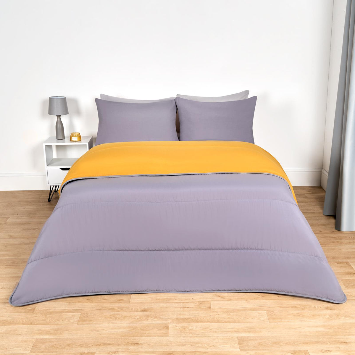 OHS Coverless Duvet & Pillowcase 10.5 Tog Bedding Set Easy Care Reversible