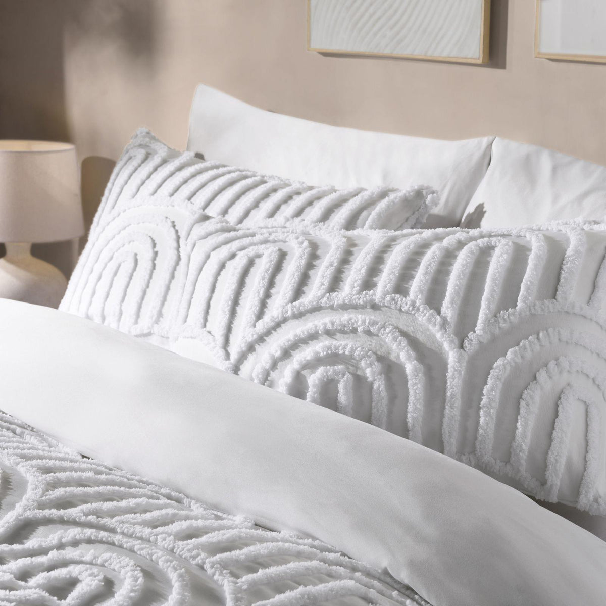 OHS Tufted Arches Bedding Set Duvet Cover with Pillowcase Double King Size