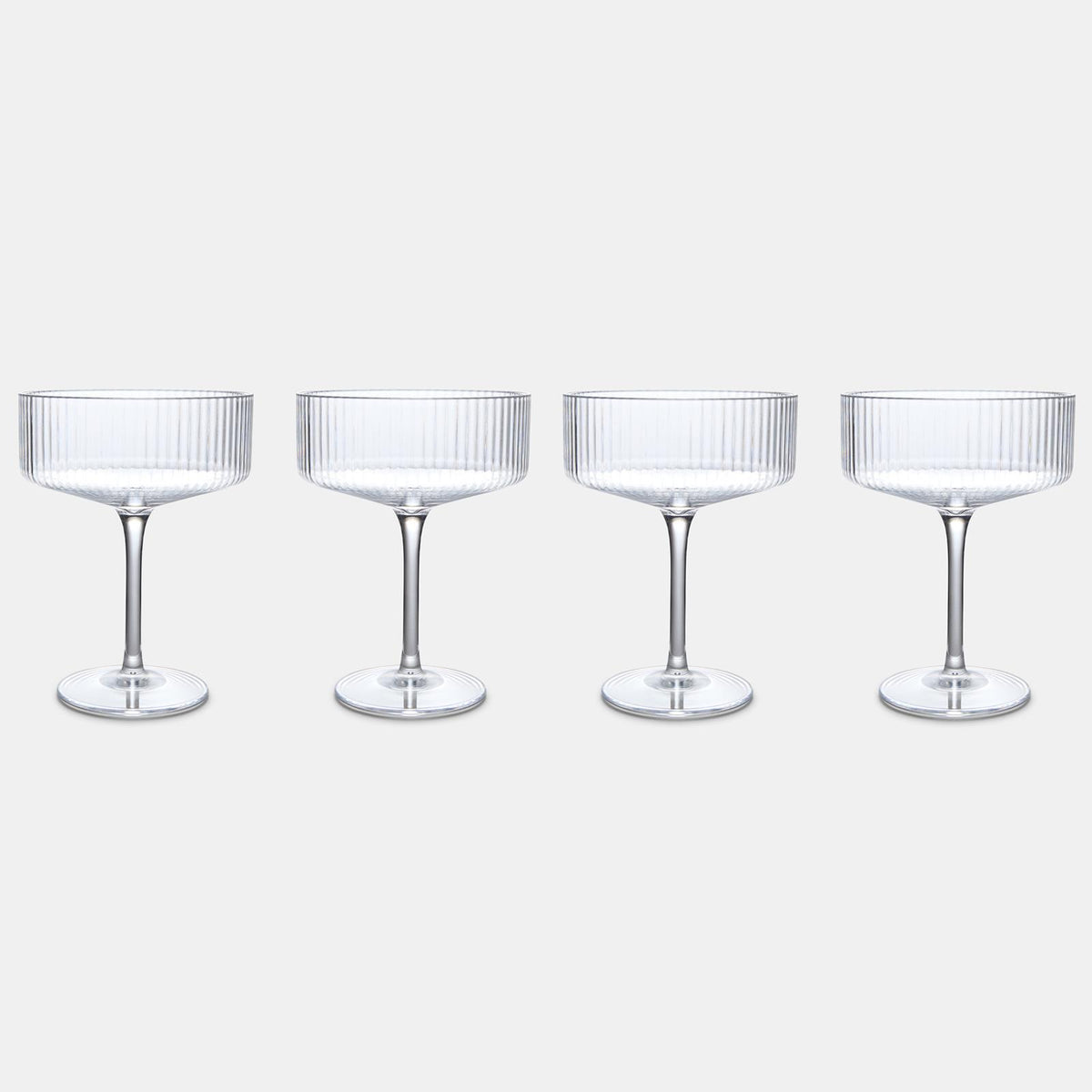 OHS Plastic Glasses Set of 2/4 Reusable Flute Champagne Cocktail Glass Picnic