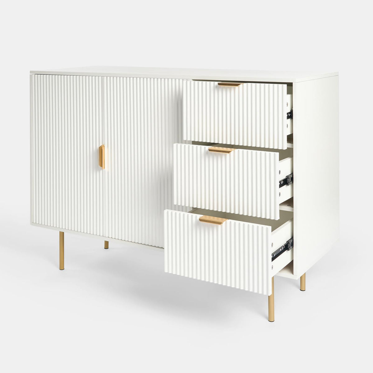 OHS Ribbed Drawer Unit Bedside Table 3/4/5/6 Draw Cabinet Nightstand Sideboard