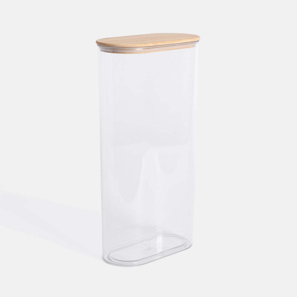 Clear Storage Tub with Lid Pasta Dry Food Container Fresh Durable Plastic Bamboo