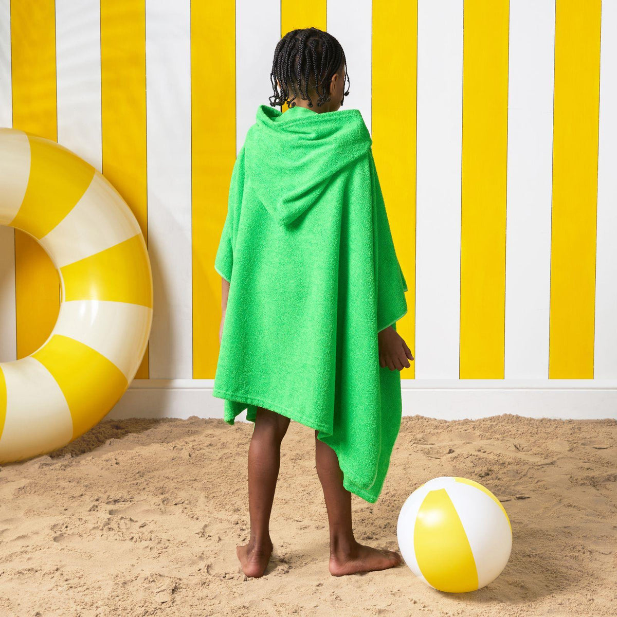 Brentfords Poncho Towel Childrens Absorbent Hood Quick Drying Beach Travel Robe