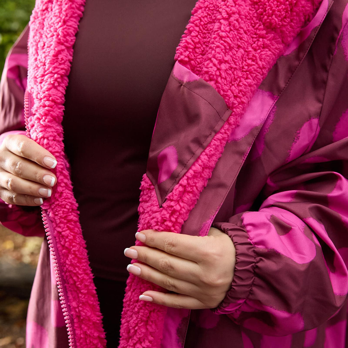 OHS Drying Changing Robe Sherpa Lined Water Resistant Oversize Coat Adults Kids