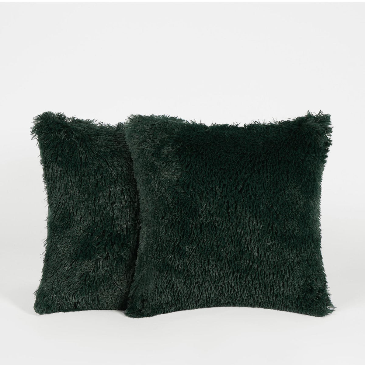 Sienna Set of 2 Fluffy Cushion Covers Shaggy Set Scatter Sofa 18" x 18