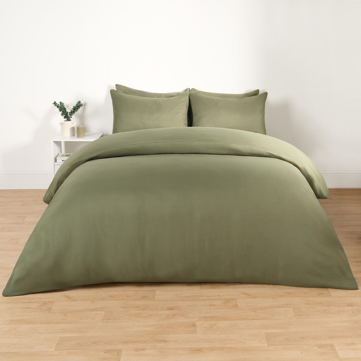 OHS Plain Duvet Cover & Pillowcase Reversible Bedding Set OR Fitted Sheet