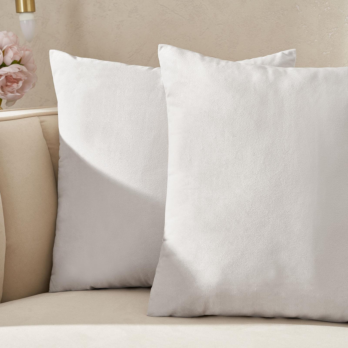 OHS Matte Velvet Cushion Covers Super Soft Luxury Square Pillowcases Multipack