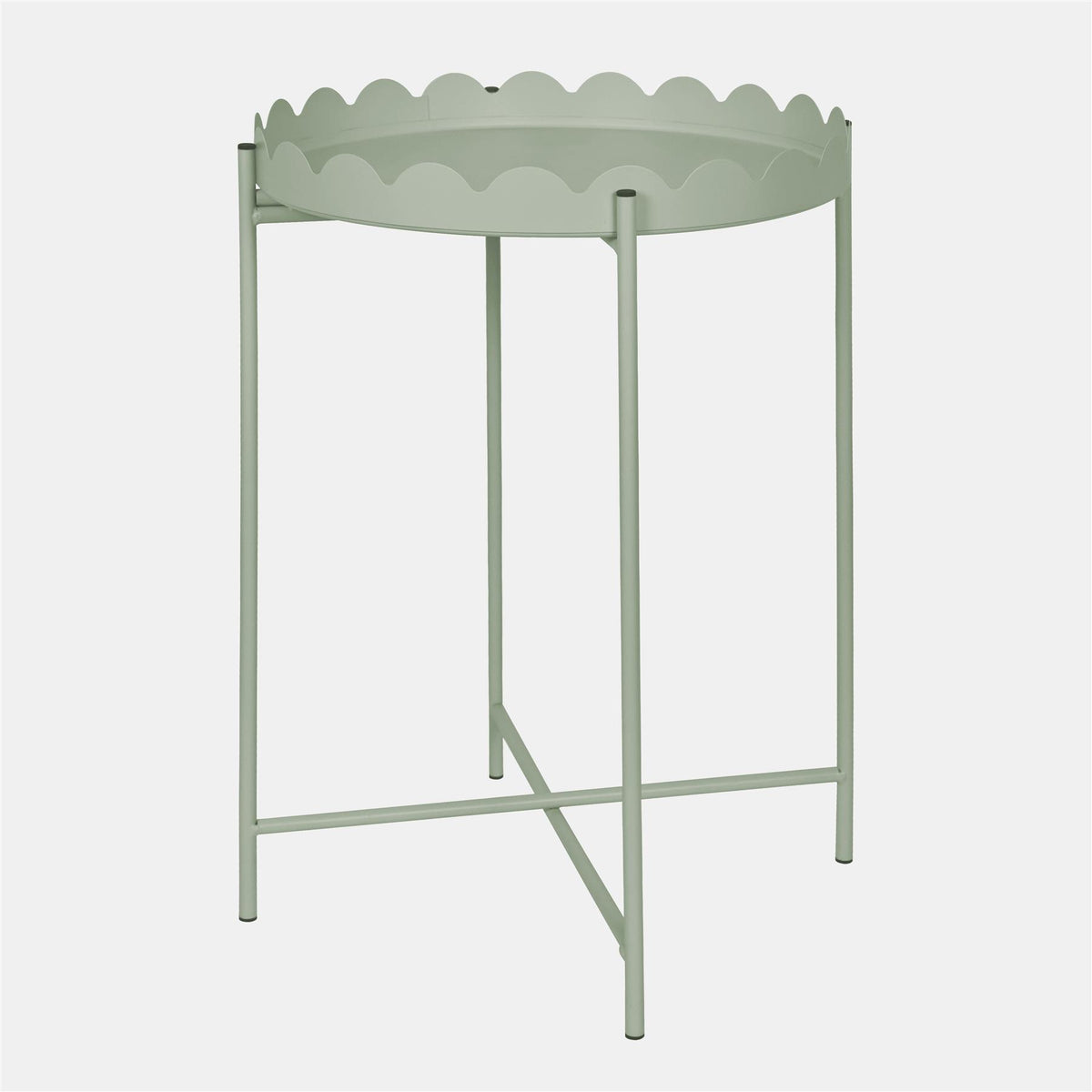 OHS Scallop Edge Side Table Coffee Tables with Metal Frame