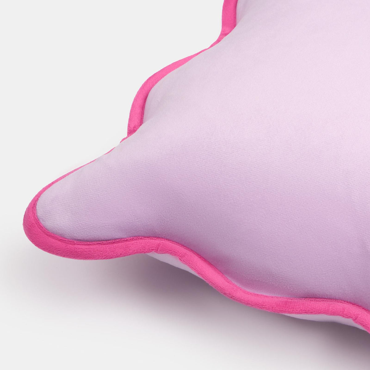OHS Scallop Edge Cushion Covers Matte Velvet Square Pillowcases Filled Multipack