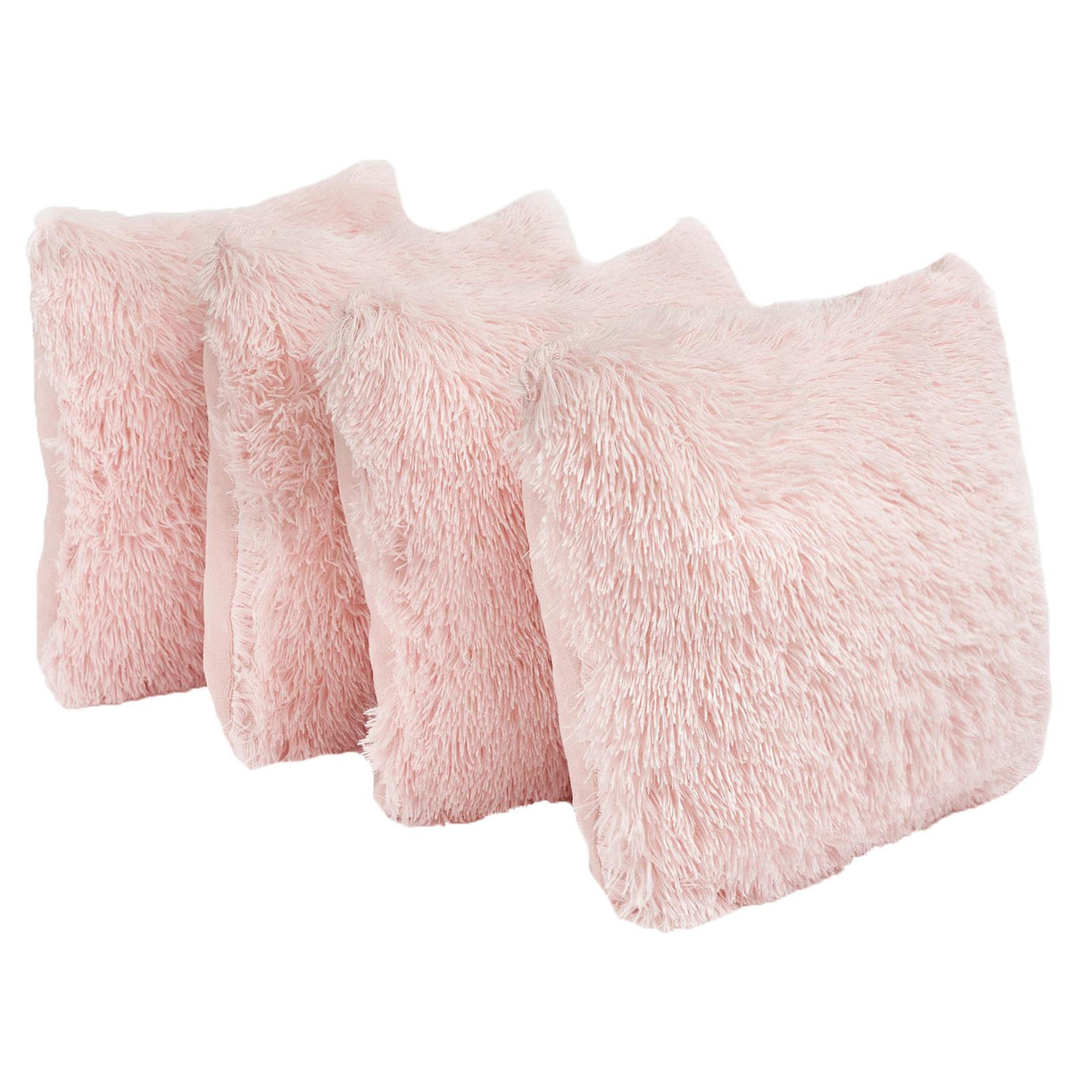 OHS Fluffy Cushion Covers 2 Pack Soft Fleece Square Pillowcases Home Decor