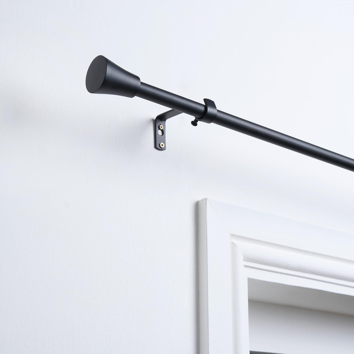 OHS 120-200cm Curtain Pole Extendable Metal 16mm Ball Trumpet Twist Finnials