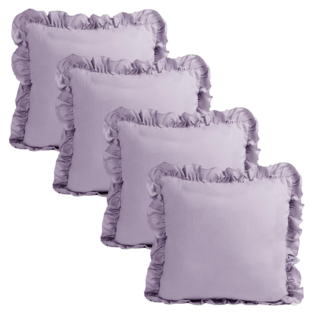 OHS Frill Cushion Covers Faux Linen Soft Square Pillowcases Home Decor Multipack