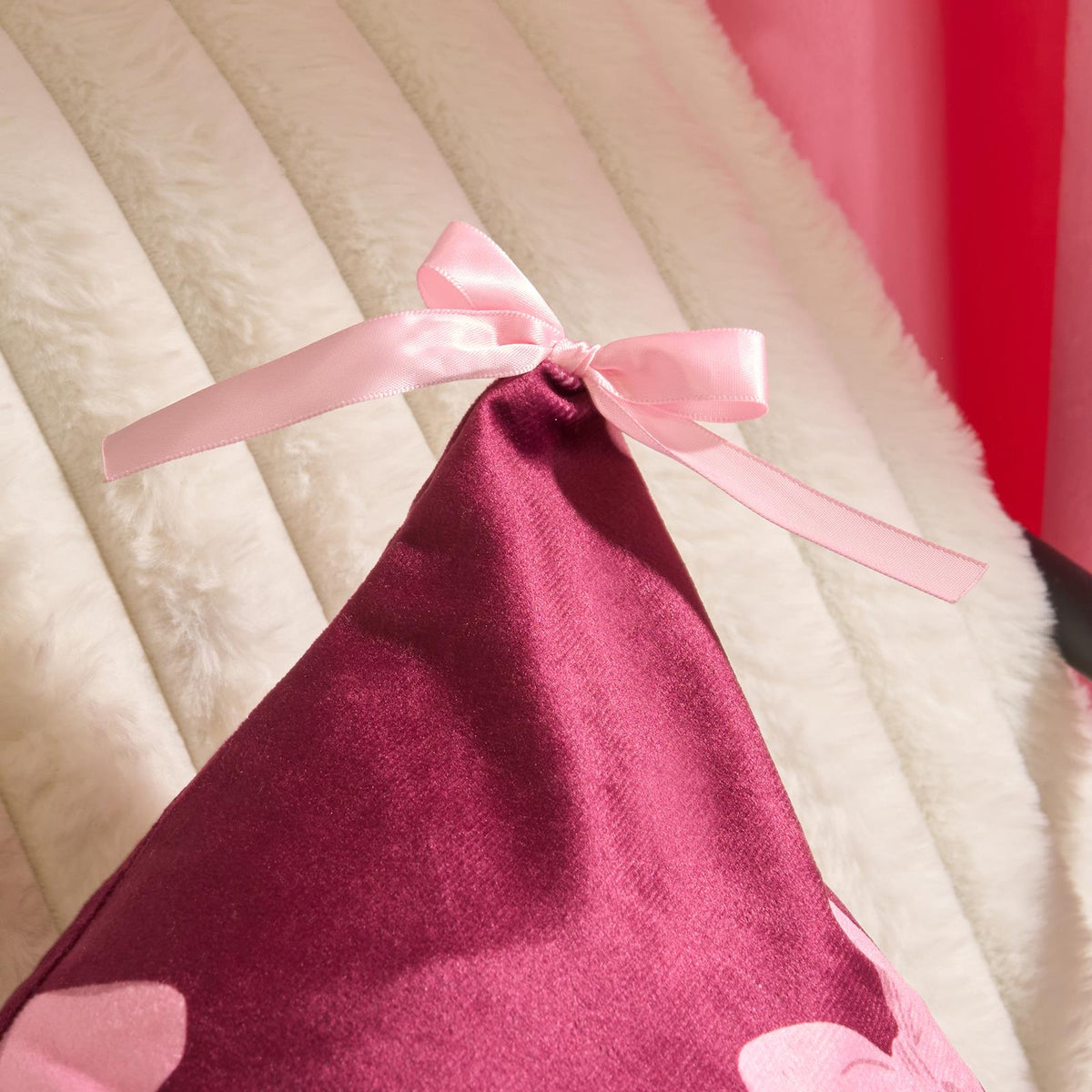 OHS Bows Cushion Covers Matte Velvet Living Room Square Pillowcases Home Decor