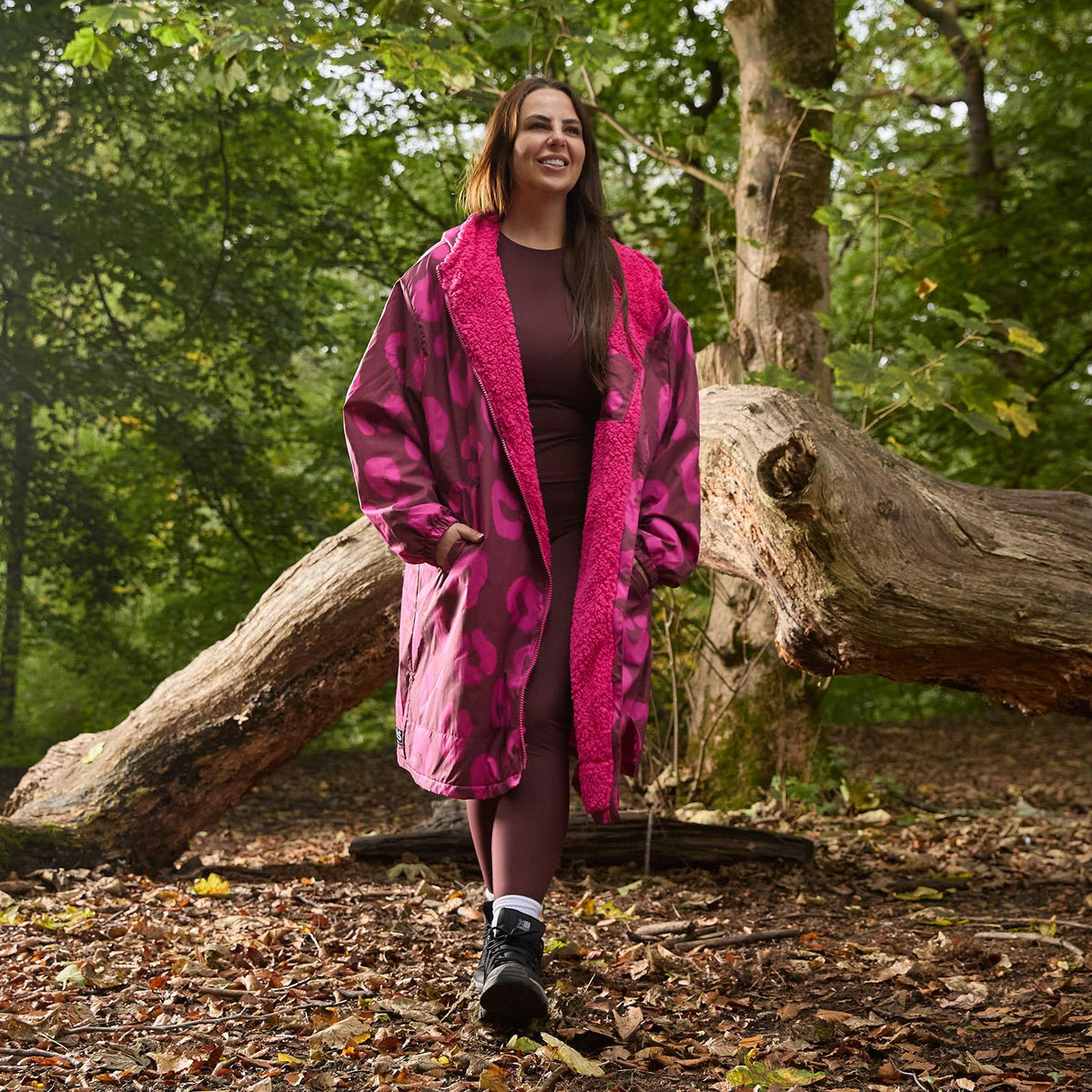 OHS Drying Changing Robe Sherpa Lined Water Resistant Oversize Coat Adults Kids