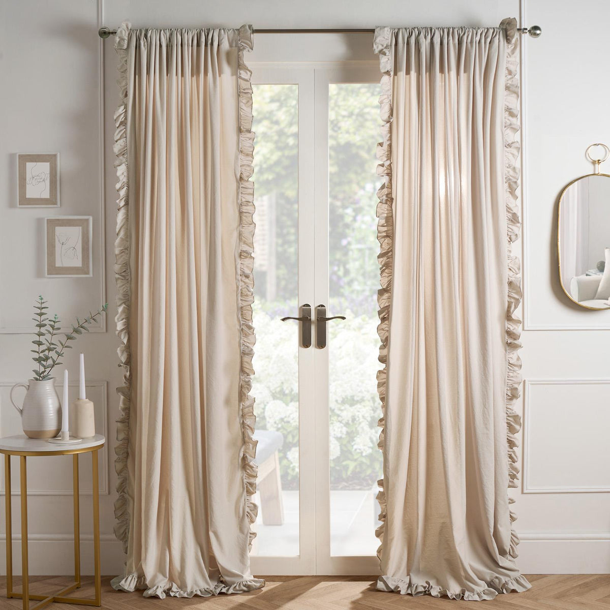 Frill Voile Net Curtains 2 Window Panels Sheer Rod Slot Top Textured Pair Set
