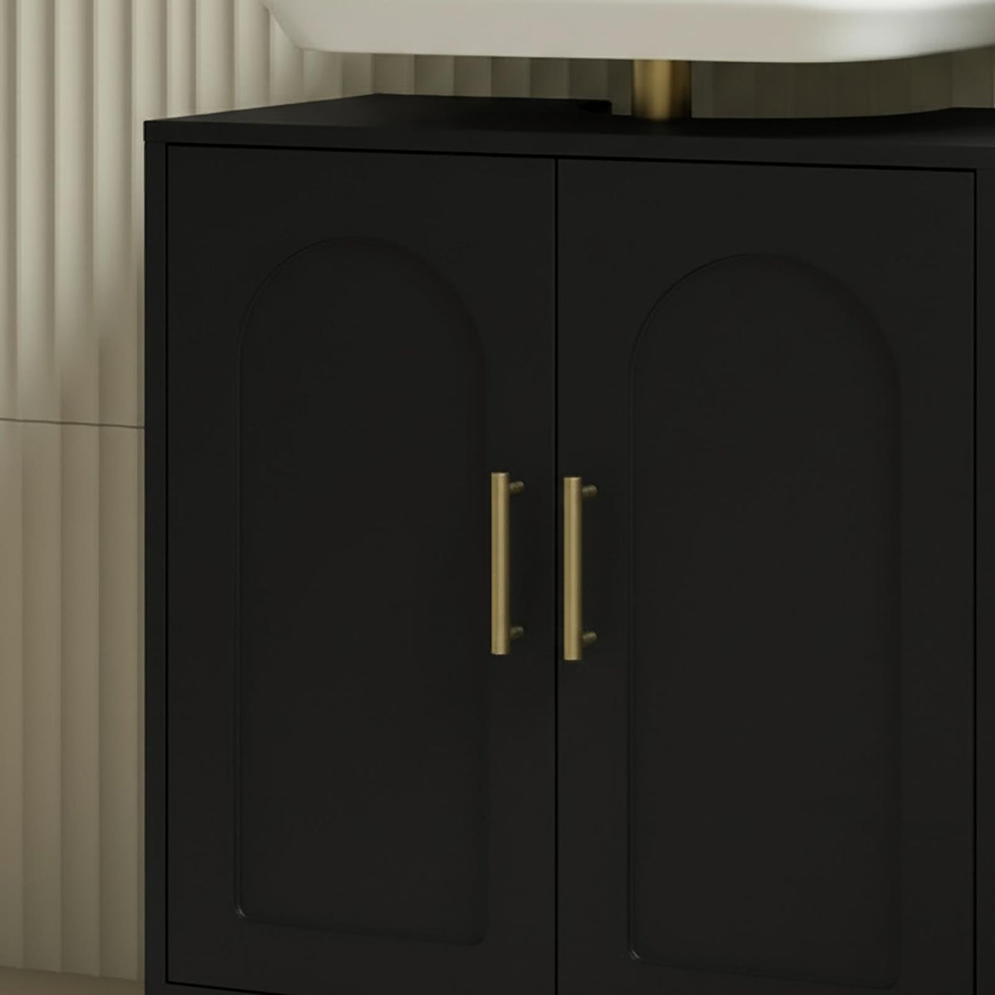OHS Arch Under Sink Bathroom Cabinet with 2 Doors Wooden Under Basin Storage