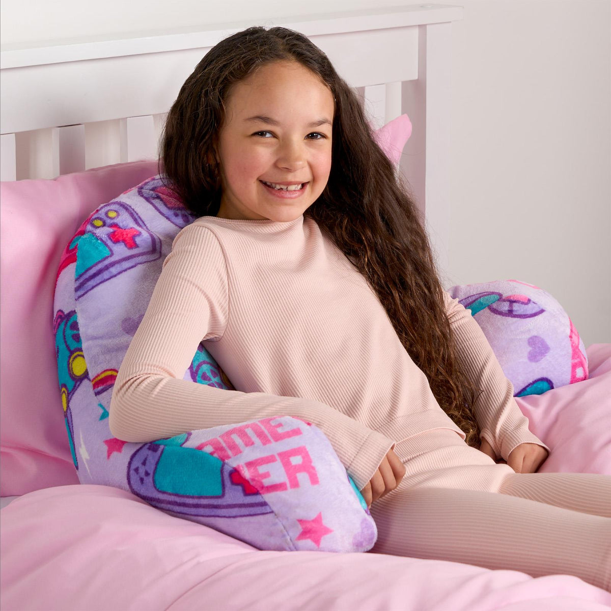 OHS Kids Gaming Cushion Bed Reading Pillow Soft Support with Arms Lumbar Chair