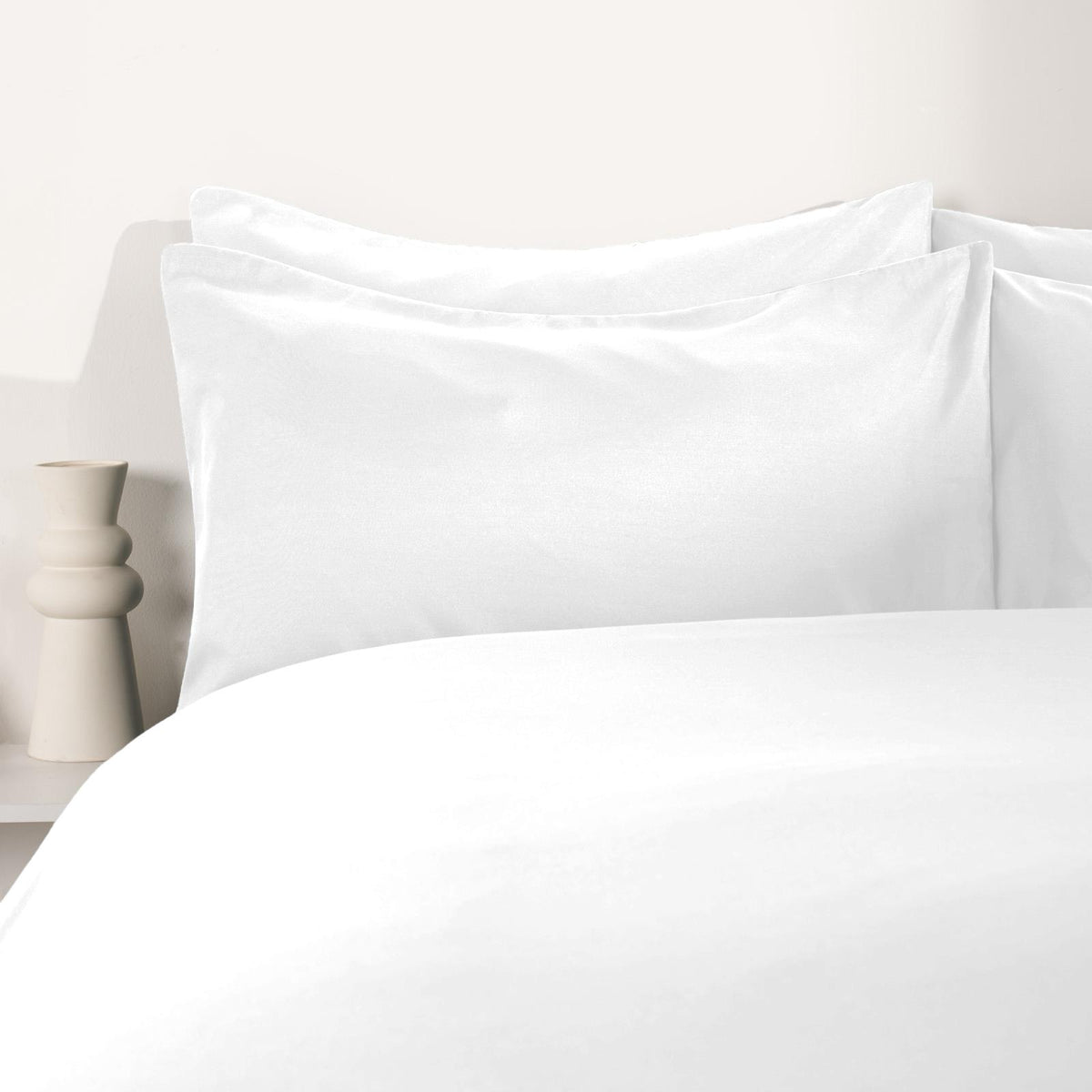 OHS Plain Duvet Cover & Pillowcase Reversible Bedding Set OR Fitted Sheet