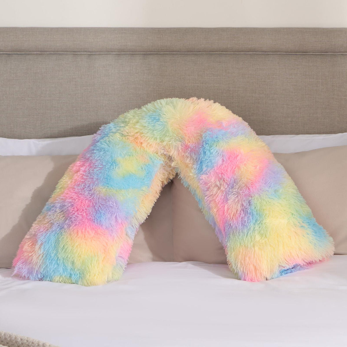 OHS Fluffy V-Shaped Pillow Filled Cushion Body Neck Support Orthopaedic