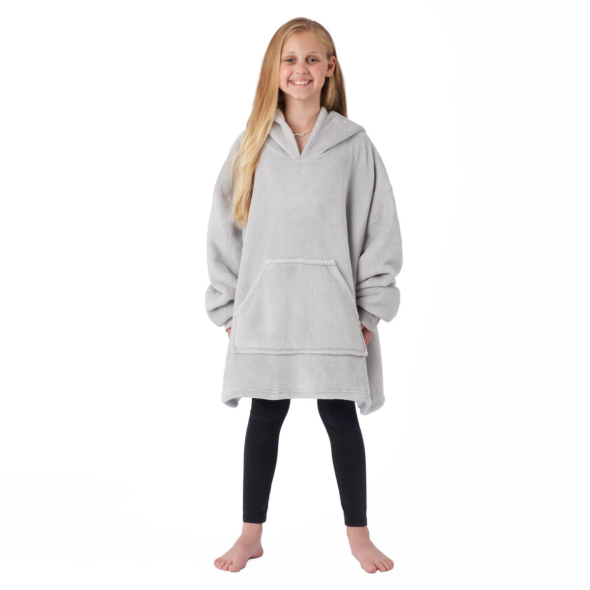 Kids Hoodie Blanket Oversized Sherpa Fleece Jumper Sweatshirt Soft Warm Throw