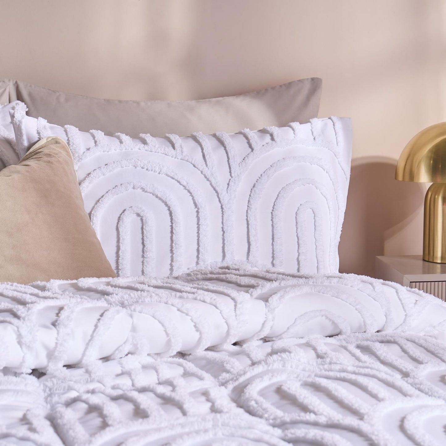 OHS Tufted Arches Coverless Duvet & Pillowcase 7.5 Tog Bedding Set