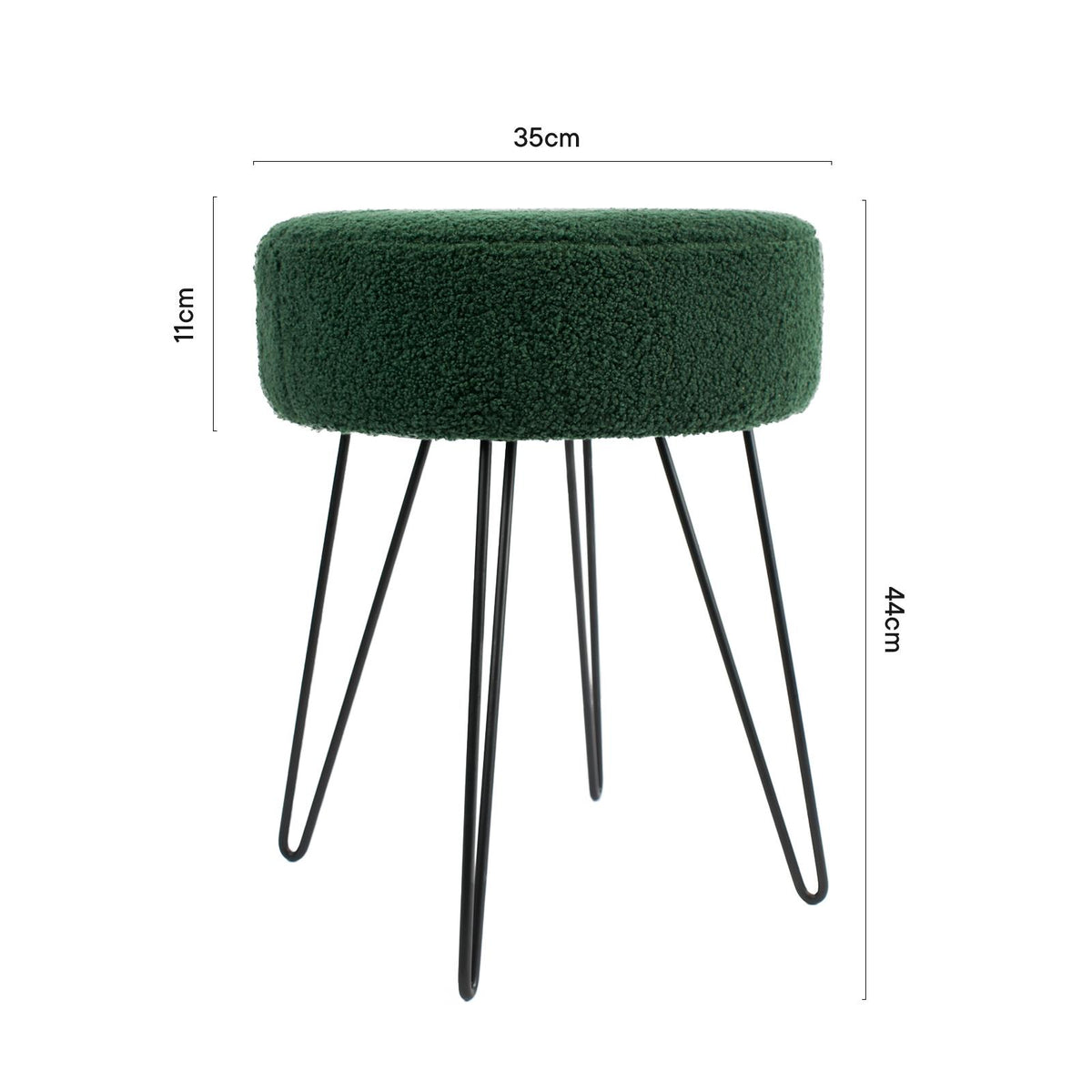 Stool Boucle Fleece Chair Dressing Table Vanity Seat Pouffe Home Spa Foot Rest