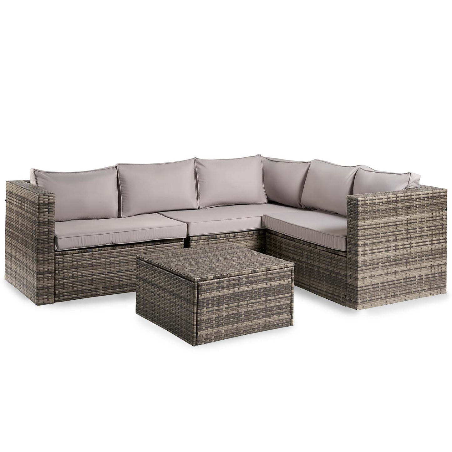 OHS Tuscany Garden Sofa Set 5 Seater Rattan Couch Table Patio L Shape Settee