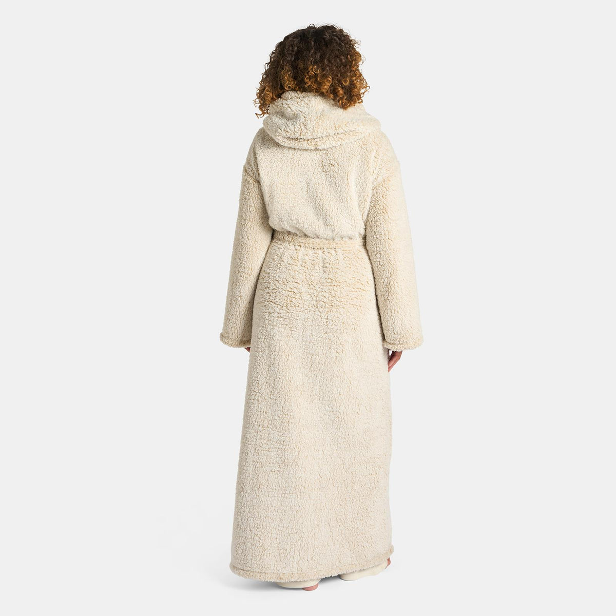 OHS Teddy Marl Fleece Soft Adults Dressing Gown Unisex Full-Length Robe
