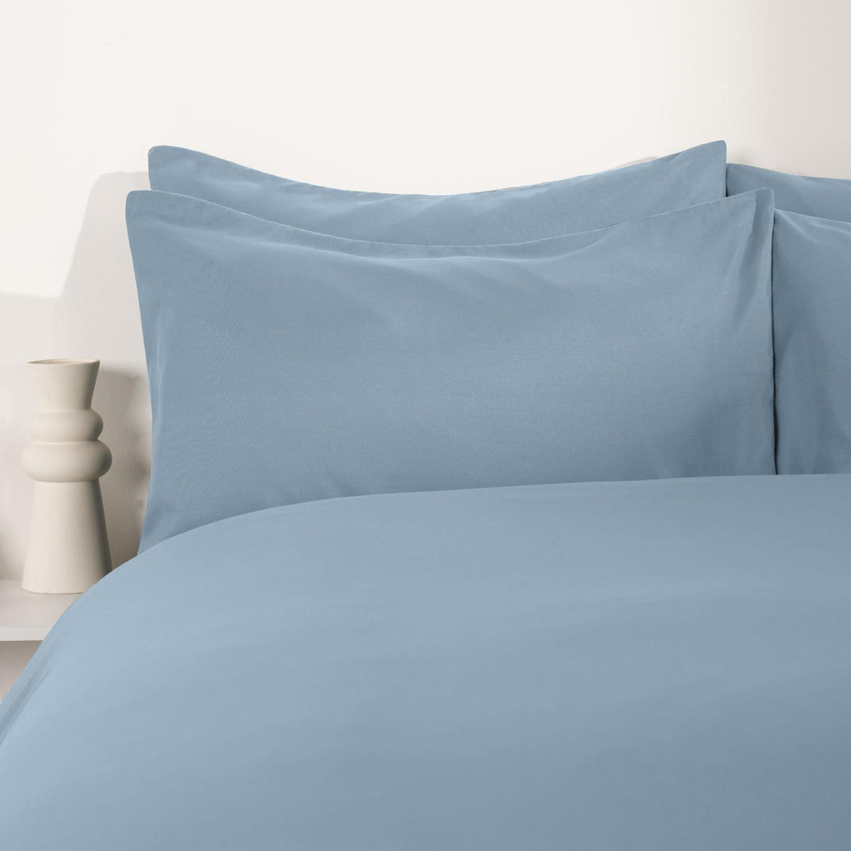 OHS Plain Duvet Cover & Pillowcase Reversible Bedding Set OR Fitted Sheet
