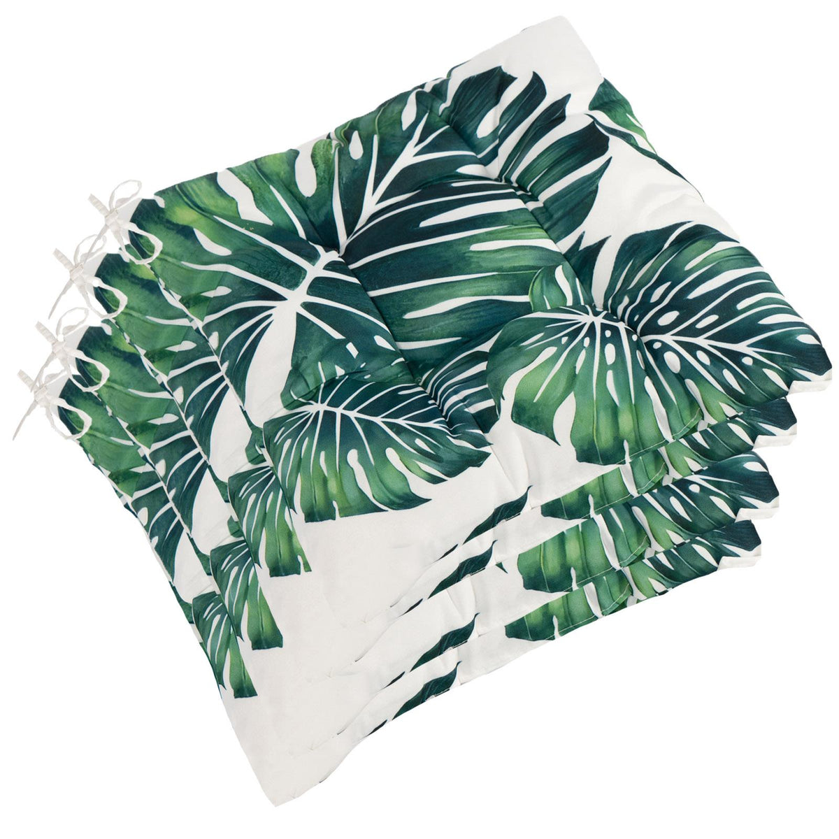 OHS Seat Pads 2 Water Resistant Outdoor Cushions Garden Chair Covers Ties