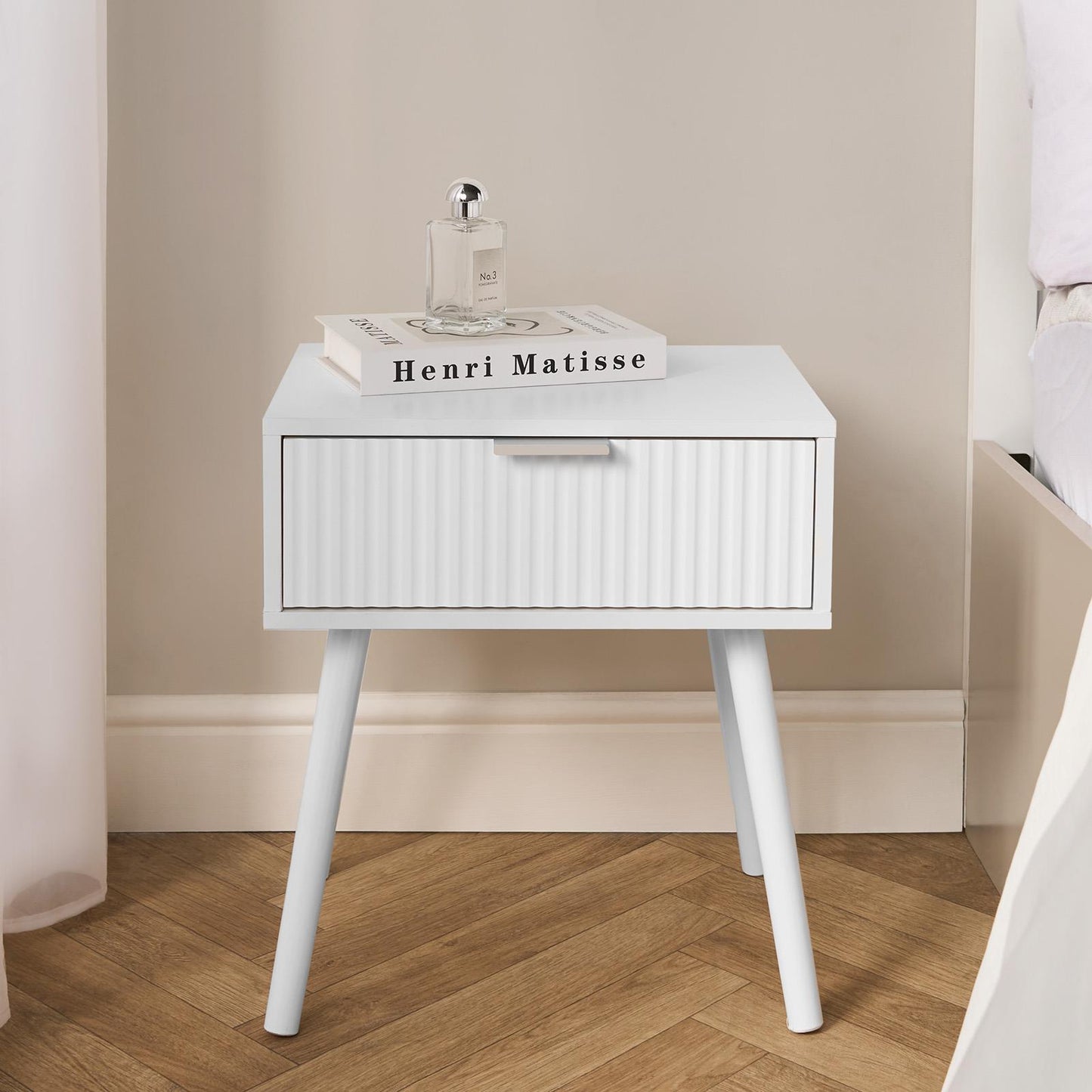 OHS Venice Nightstand Bedside Table 1 Drawer End Side Storage Cabinet