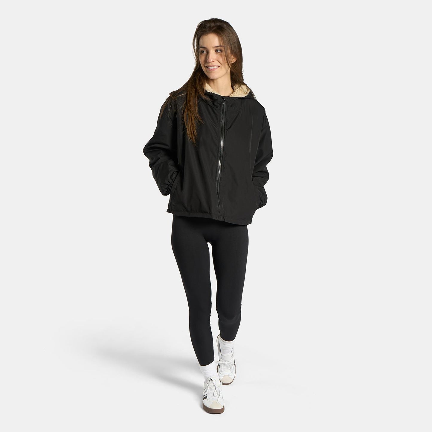 OHS Plain Drying Changing Robe Sherpa Water Resistant Cropped Jacket Outerwear