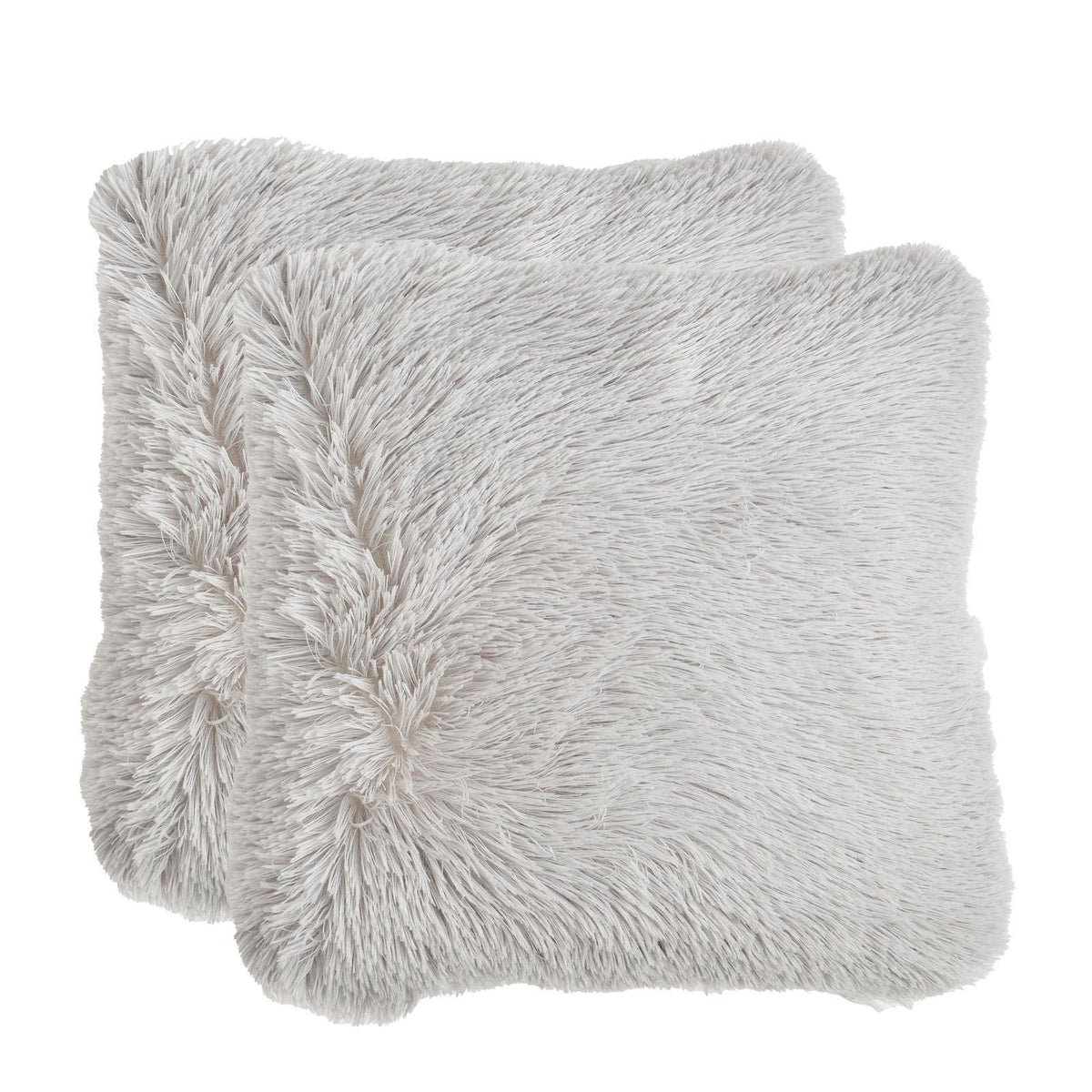 Sienna Set of 2 Fluffy Cushion Covers Shaggy Set Scatter Sofa 18" x 18