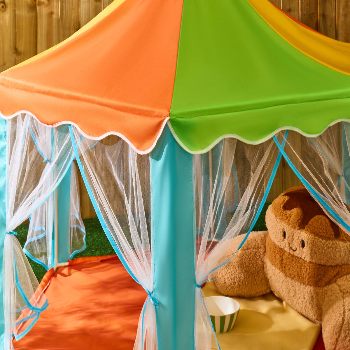 OHS Kids Garden Gazebo with Curtains Outdoor Patio Playhouse Tent Canopy