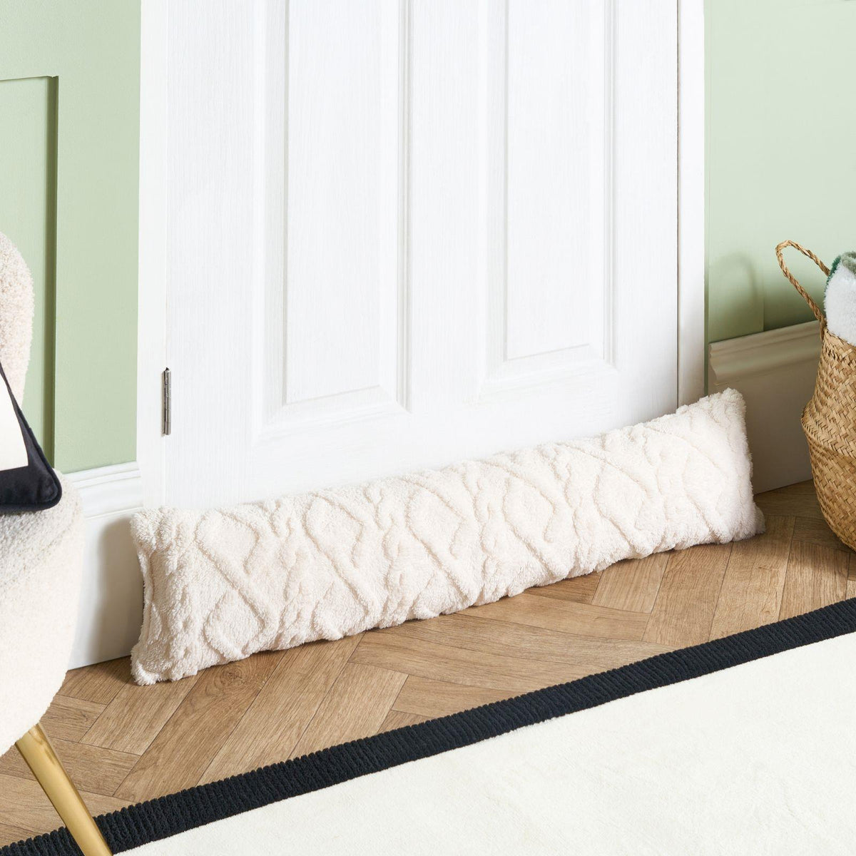 OHS Cable Knit Draught Excluder Draft Insulation Wind Blocker Door Stopper Decor