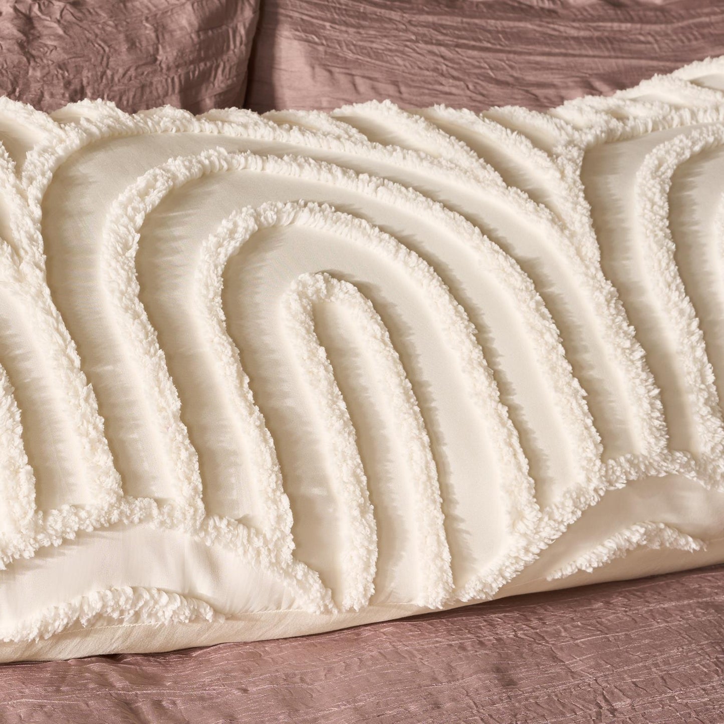 OHS Tufted Arches Bolster Cushion Fleece Soft Maternity Support Filled Pillow