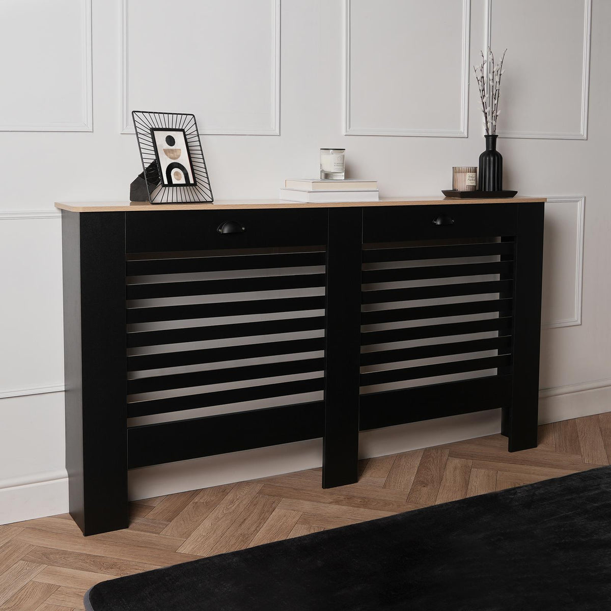 OHS Wood Radiator Cover MDF Side Board S M L Cabinet Shelf Hallway Furniture