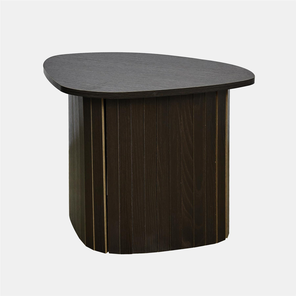 OHS Madison Side Table Ribbed Wood Effect Corner Bedside Coffee Table