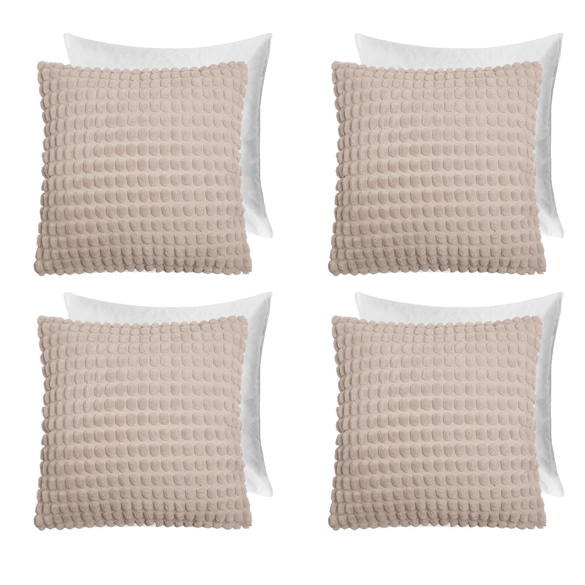 OHS Bobble Cushion Covers Soft Fleece Square Pillowcases Winter Home Decor