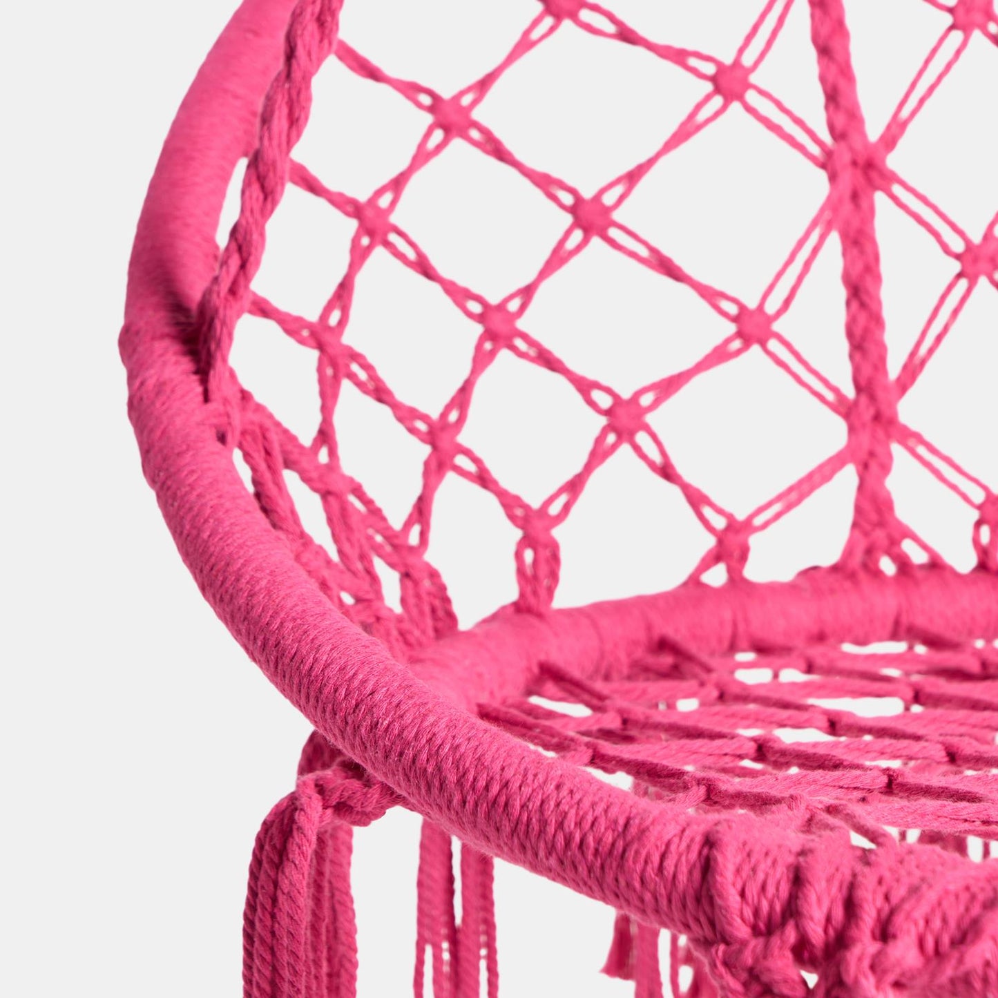 OHS Macrame Hanging Chair Garden Swing Hammock Rope Soft Tassels Outdoor