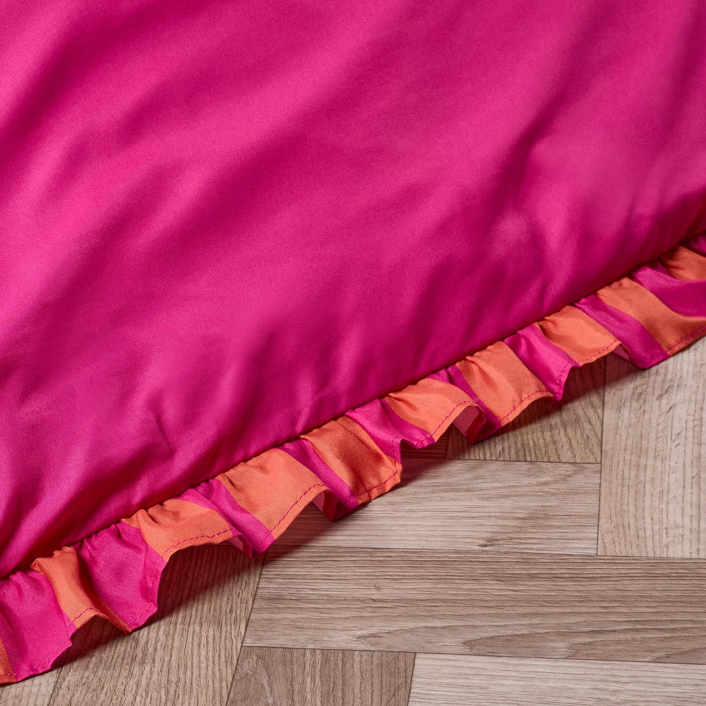 OHS Frill Edge Duvet Cover Set with Pillowcase Microfibre Soft Bedding