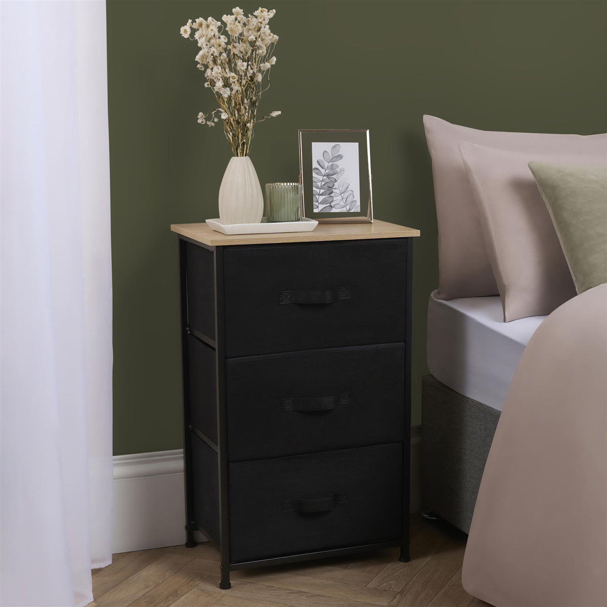 OHS Fabric Cabinet Bedside 2/3/4/5/6 Drawers Storage Unit Clothes Home Organiser