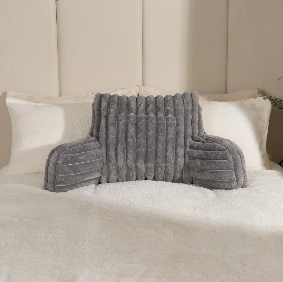 OHS Reading Cuddle Cushion Fleece Heatable Pillow Arms Chair Back Support