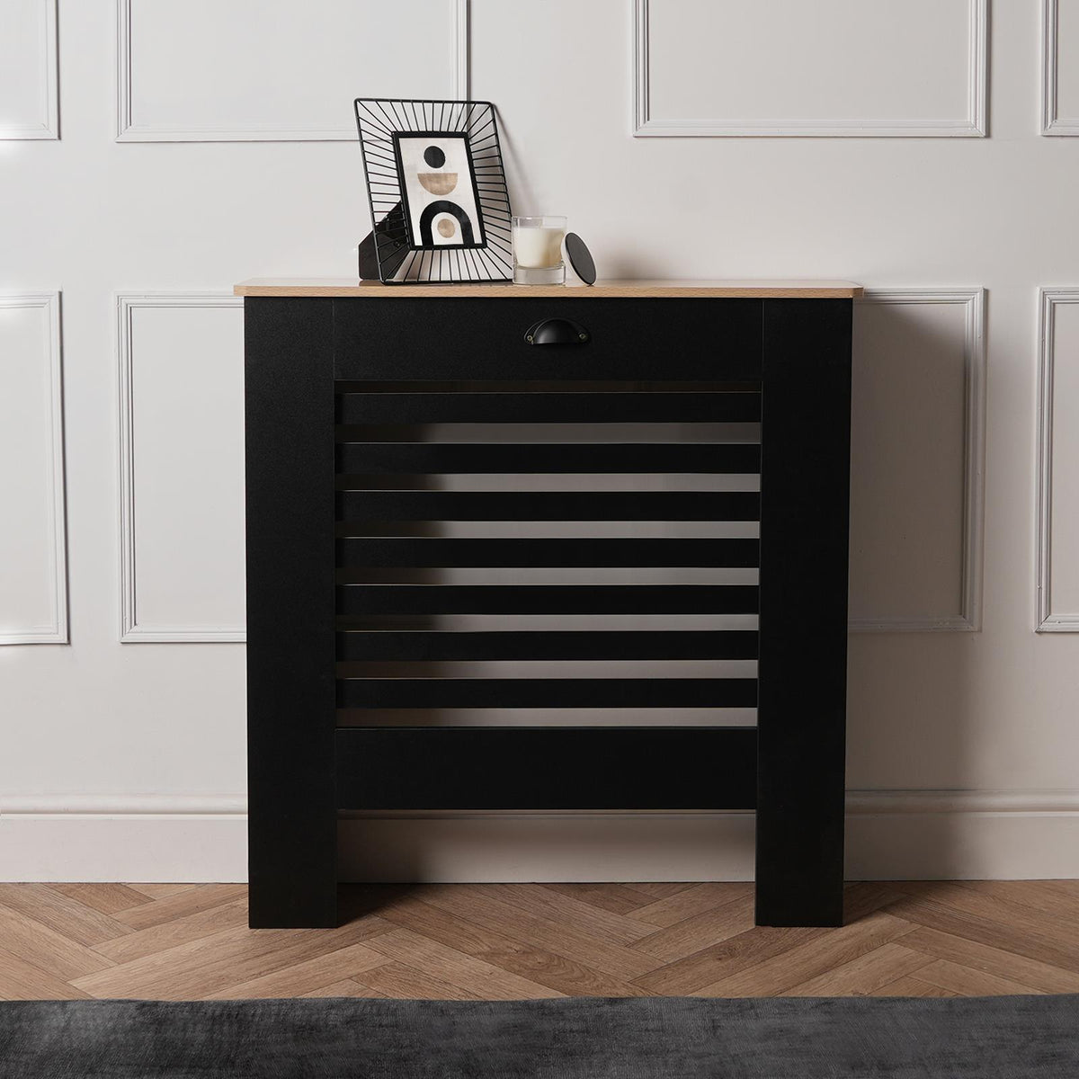 OHS Wood Radiator Cover MDF Side Board S M L Cabinet Shelf Hallway Furniture