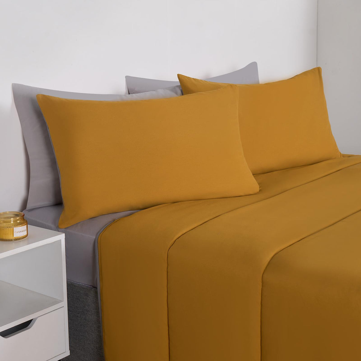 OHS Coverless Duvet & Pillowcase 10.5 Tog Bedding Set Easy Care Reversible