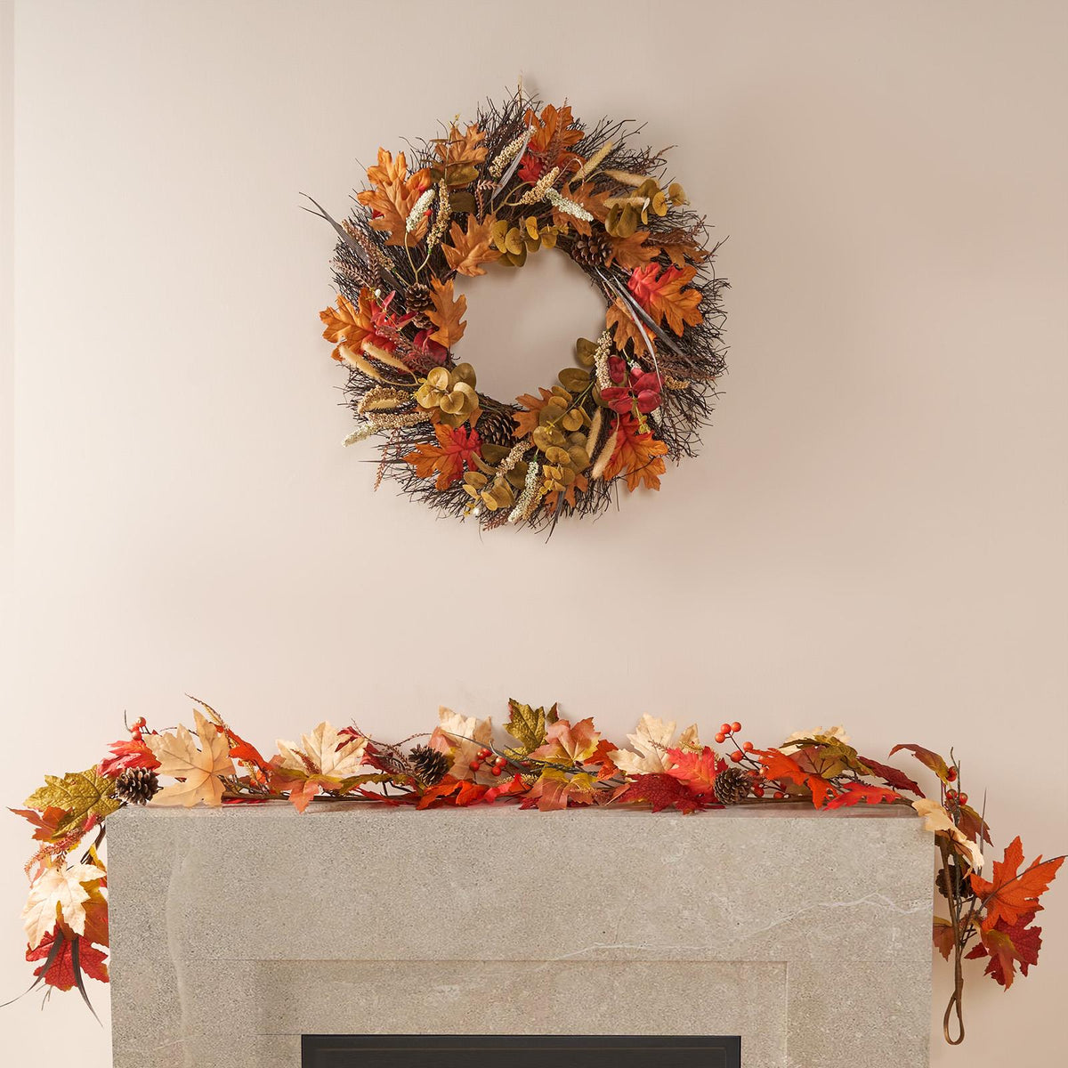 OHS Artificial Xmas Wreath Door Wall Home Party Table Decor Winter Spring