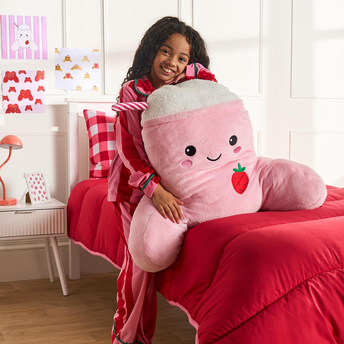 OHS Character Cuddle Cushion Soft Fleece Reading Pillow with Arms Bed Chair
